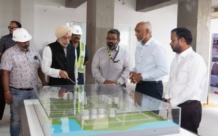 President Muizzu Inspects Progress of 4,000-Unit Housing Project in Hulhumalé Phase II