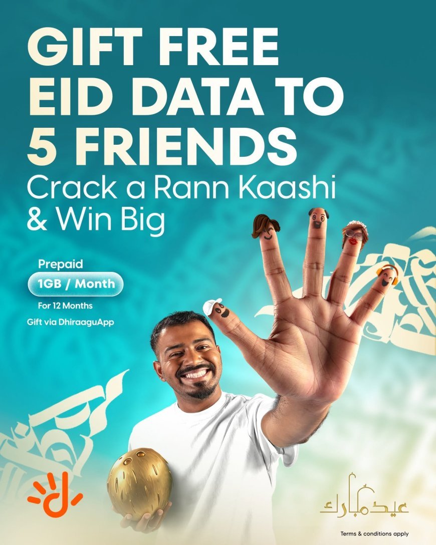 Dhiraagu Celebrates Eid al-Fitr With Free Data Gifting, Rann-Kaashi Lucky Draw, and a Chance to Win Premium Prizes