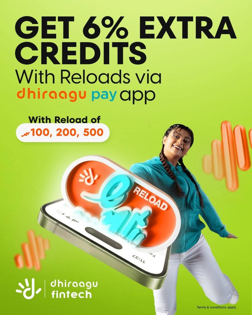 DhiraaguPay Rewards Customers With 6% Free Bonus Credits on Every Reload in New Three-Month Promotion